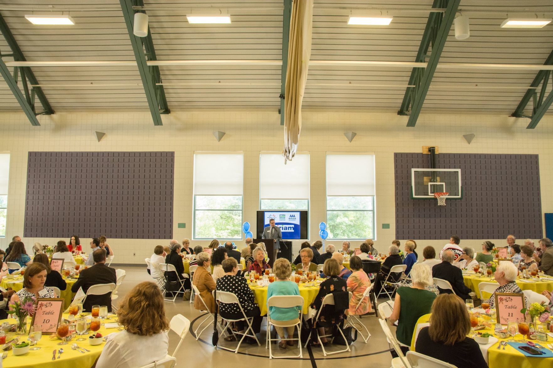 Andy Thorp, Executive Director of Miriam School gives an introdutcion to the crowd at the Friends of Miriam Luncheon